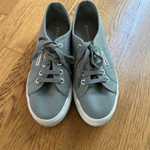 Superga worn once grey platform sneakers sz 7.5